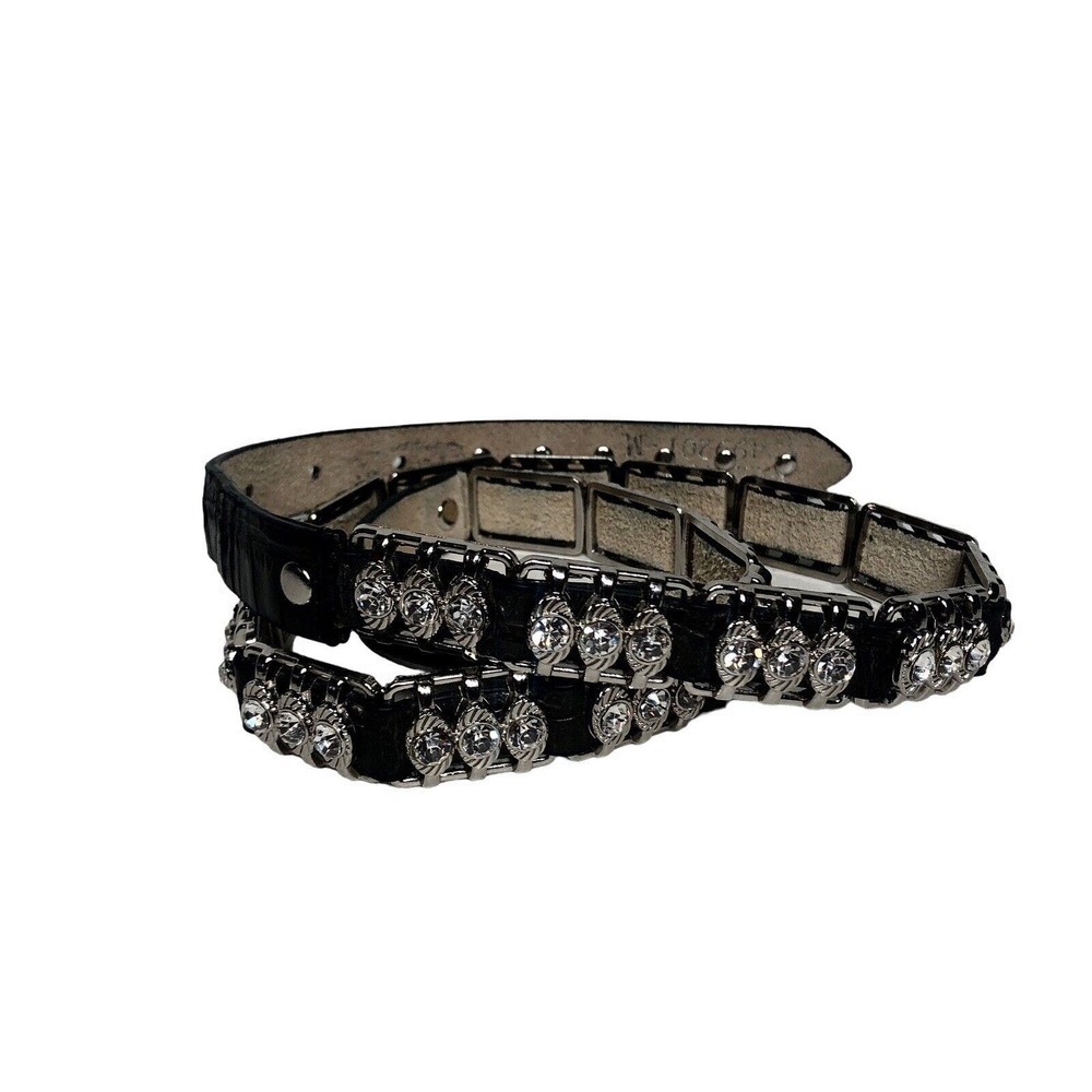 Nacona Genuine Leather‎ Rhinestone Bling Belt Womens Size M (41) Without Buckle